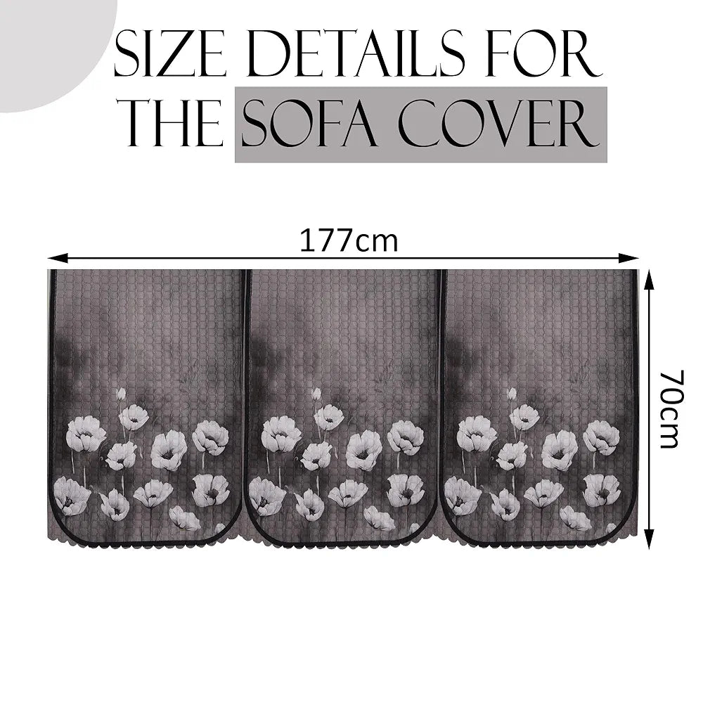 Kuber Industries Set of 6 Durable 3 Seater Sofa Cover for Living Room | Easy Machine Washable SOFE ke Cover for Protection & Comfort for Home Furniture | Lotus Print - Green